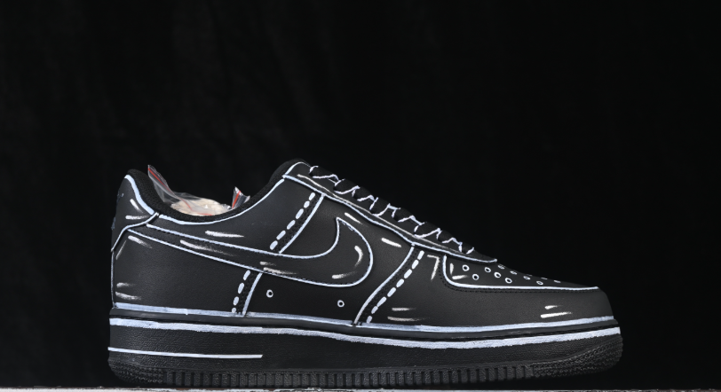 Nike Air Force 1 '07 Low Custom Cartoon Black