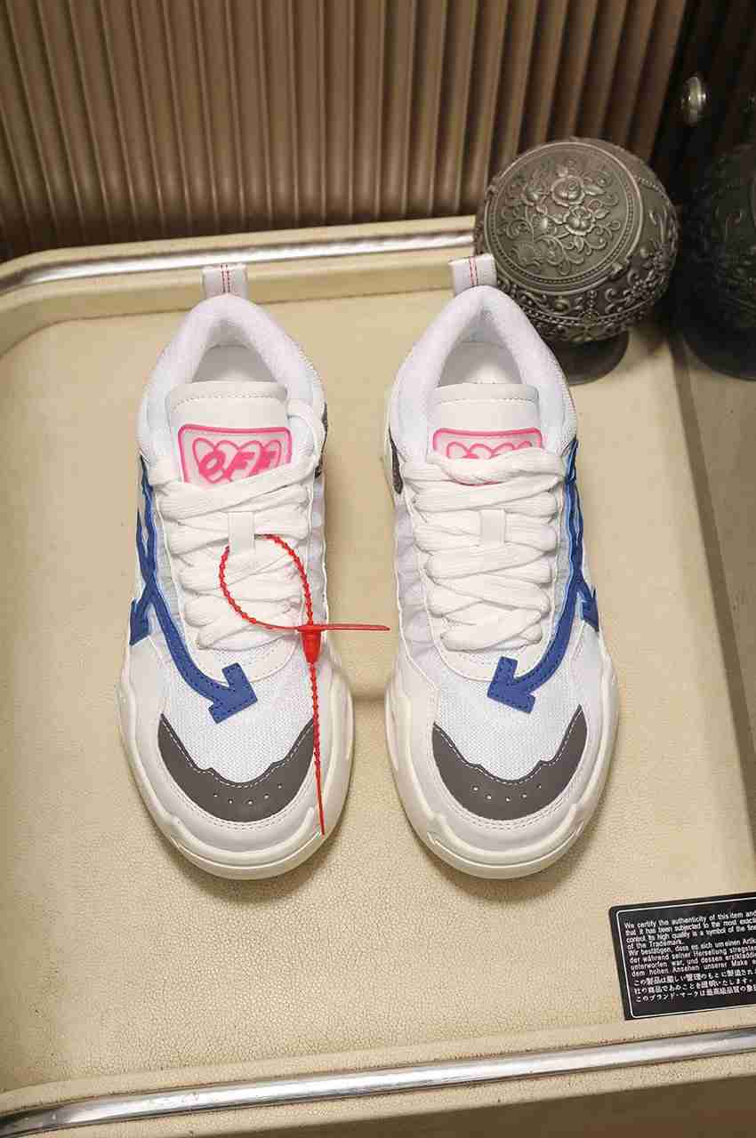 Off-White sneakers in pelle colore bianco con dettaglio blu
