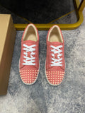 Christian Louboutin sneakers salmone Louis Junior Spikes Suede