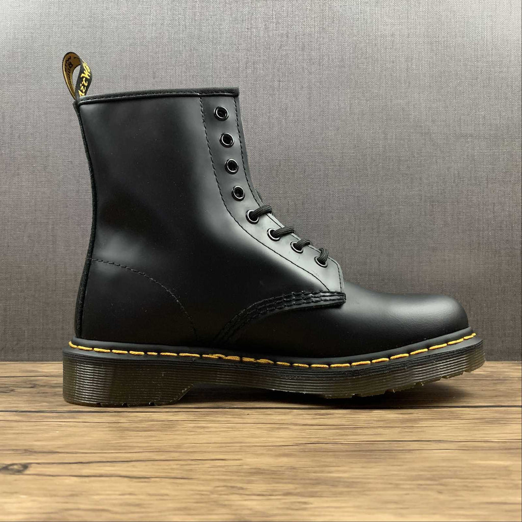 DR. MARTENS stivaletto anfibio nero stringato 1460 pelle liscia 11822006