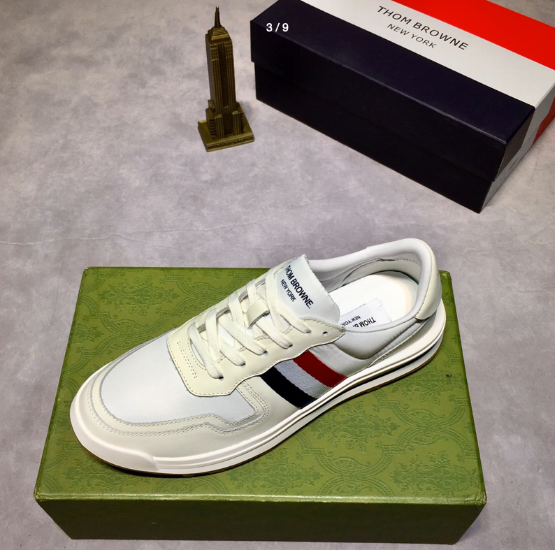Thom Browne sneakers bianche in vera pelle