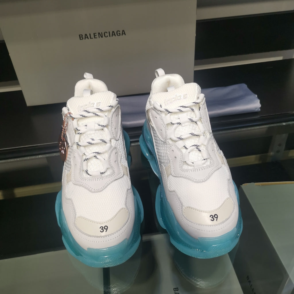 Balenciaga Sneakers Triple S Clear Sole bianco turchese