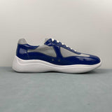 Prada sneakers America's Cup in vernice e tessuto bike blue