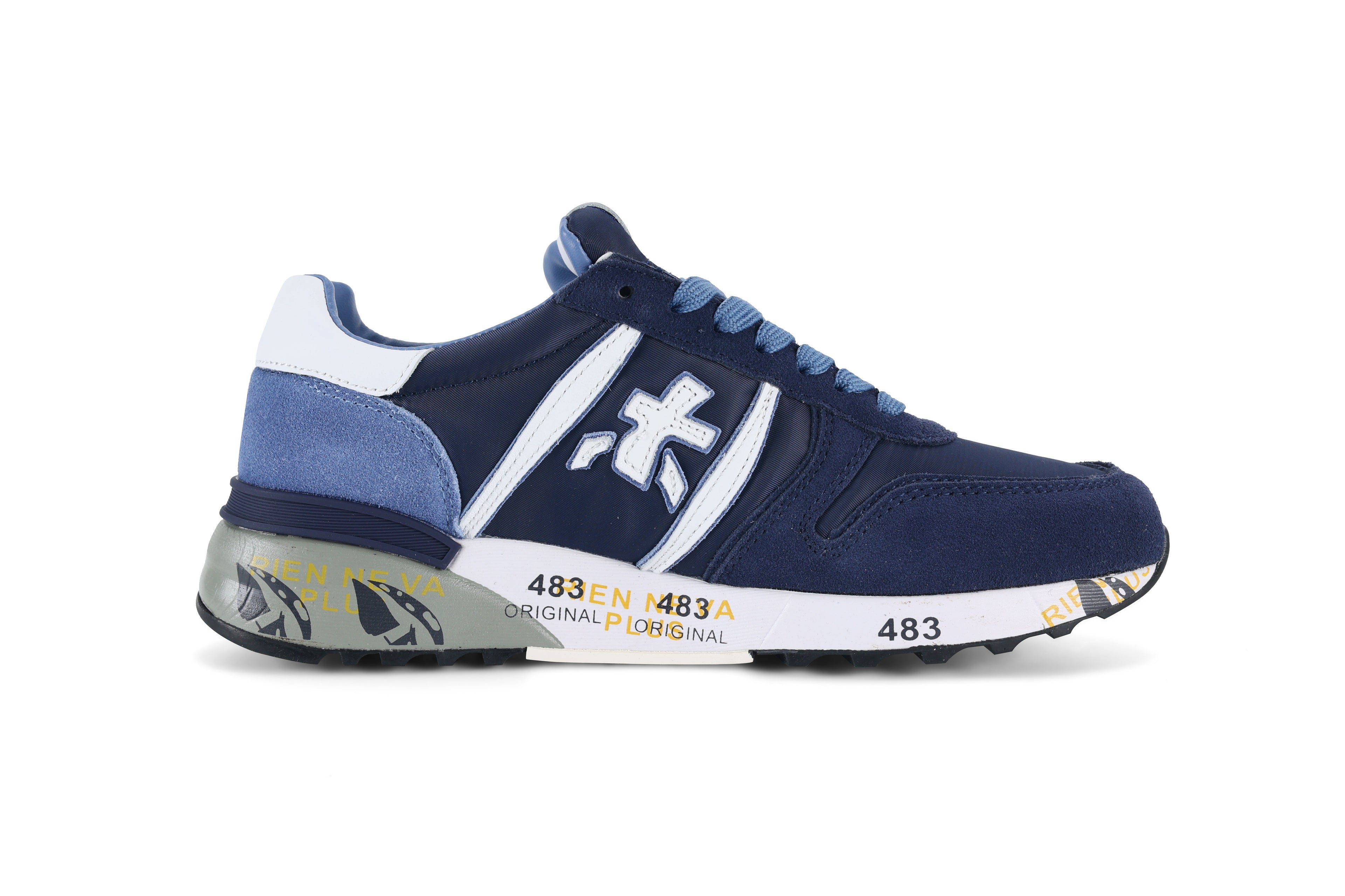 Premiata Lander sneakers suede blue celeste