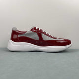 Prada sneakers America's Cup in vernice e tessuto bike rosso