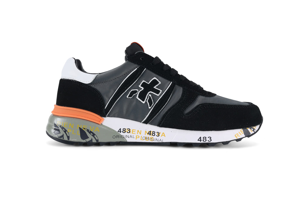 Premiata Lander sneakers suede nero grigio