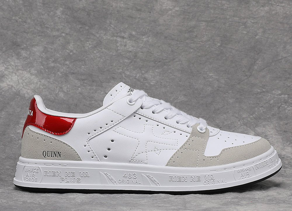 Premiata Quinn sneakers pelle bianco rosso - VIBES MILANO
