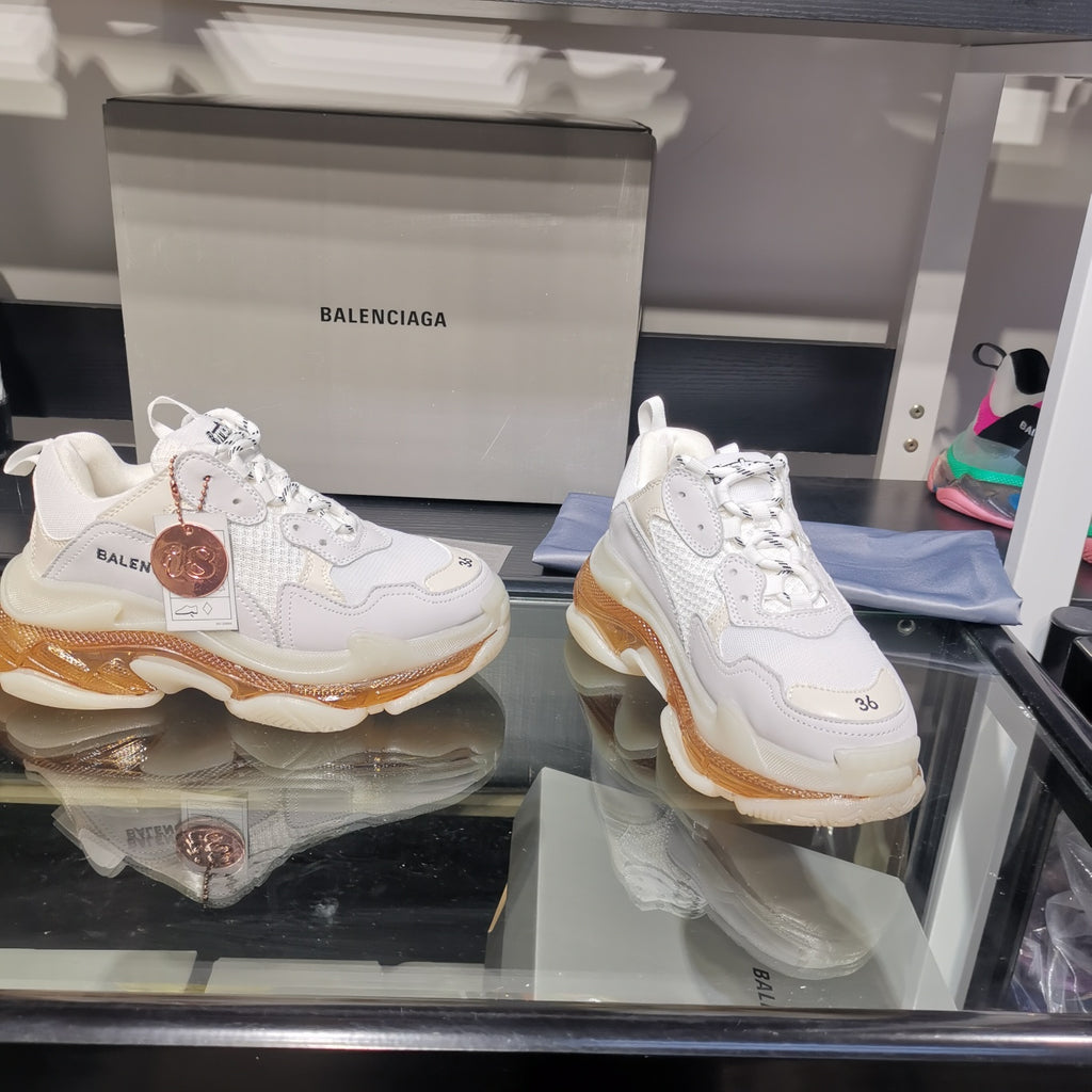 Balenciaga Triple S sneakers white transparent bottom