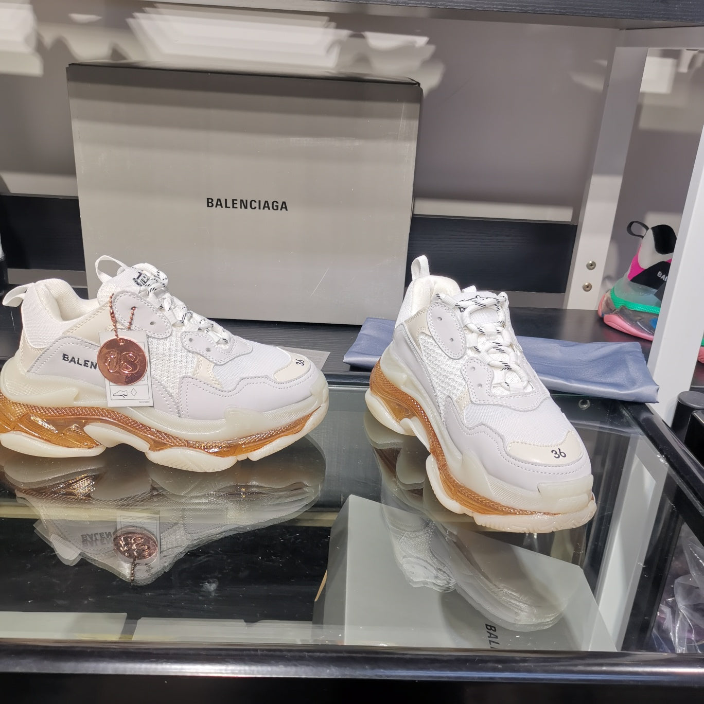 Balenciaga Triple S sneakers white transparent bottom