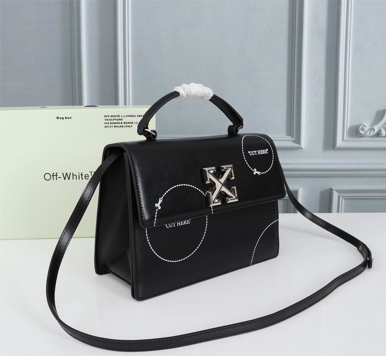 Borsa in pelle Off-White nero