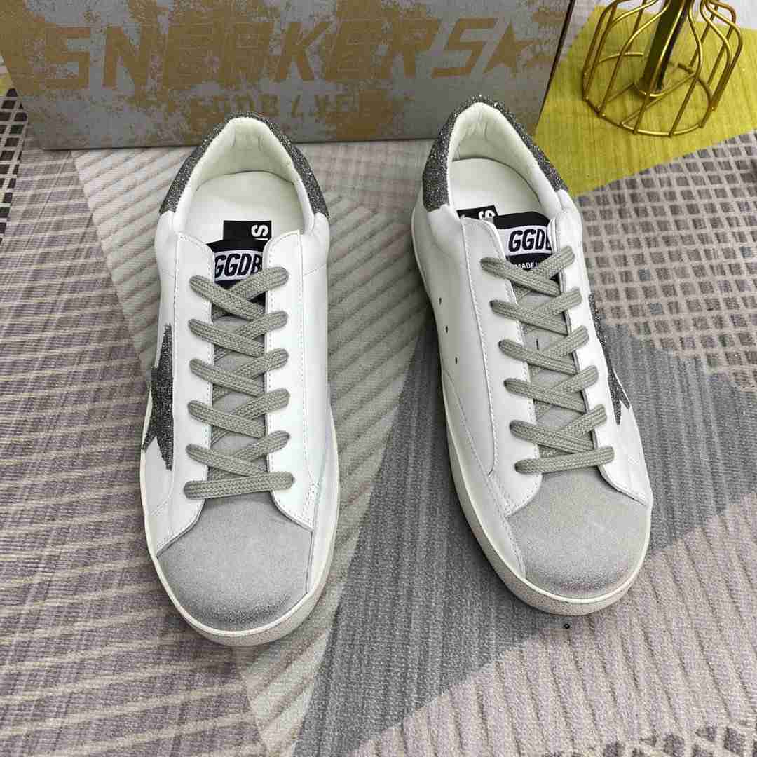 Golden Goose Superstar bianco grigio glitter