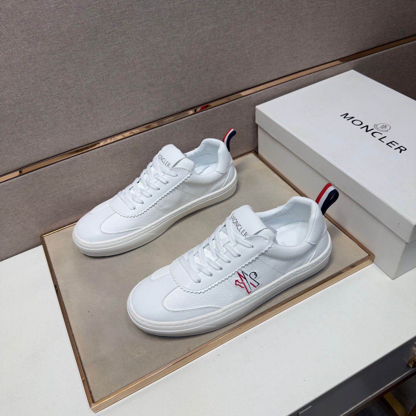 Moncler unisex white sneakers