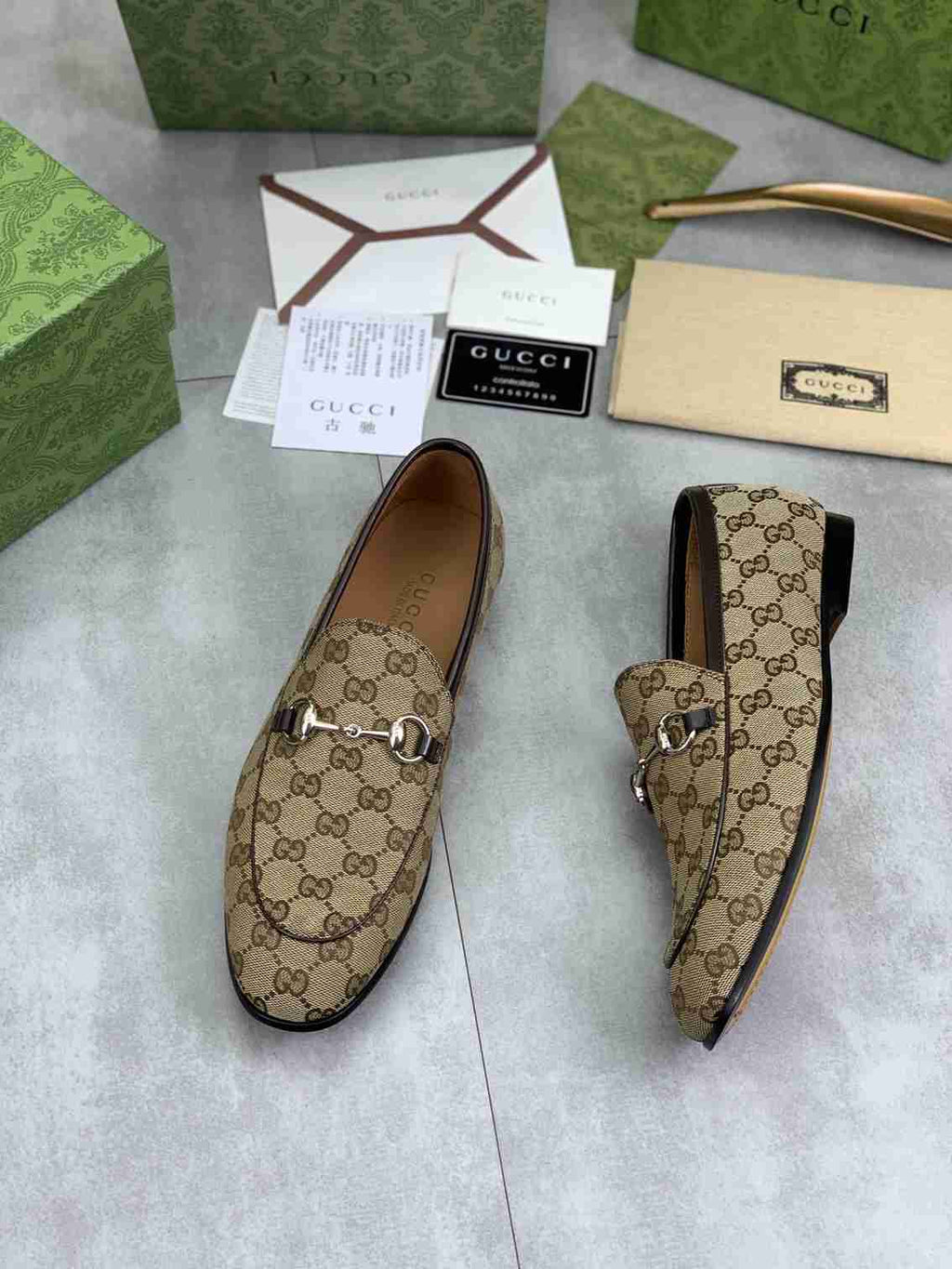 Gucci Jordaan Horsebit Loafer GG Canvas