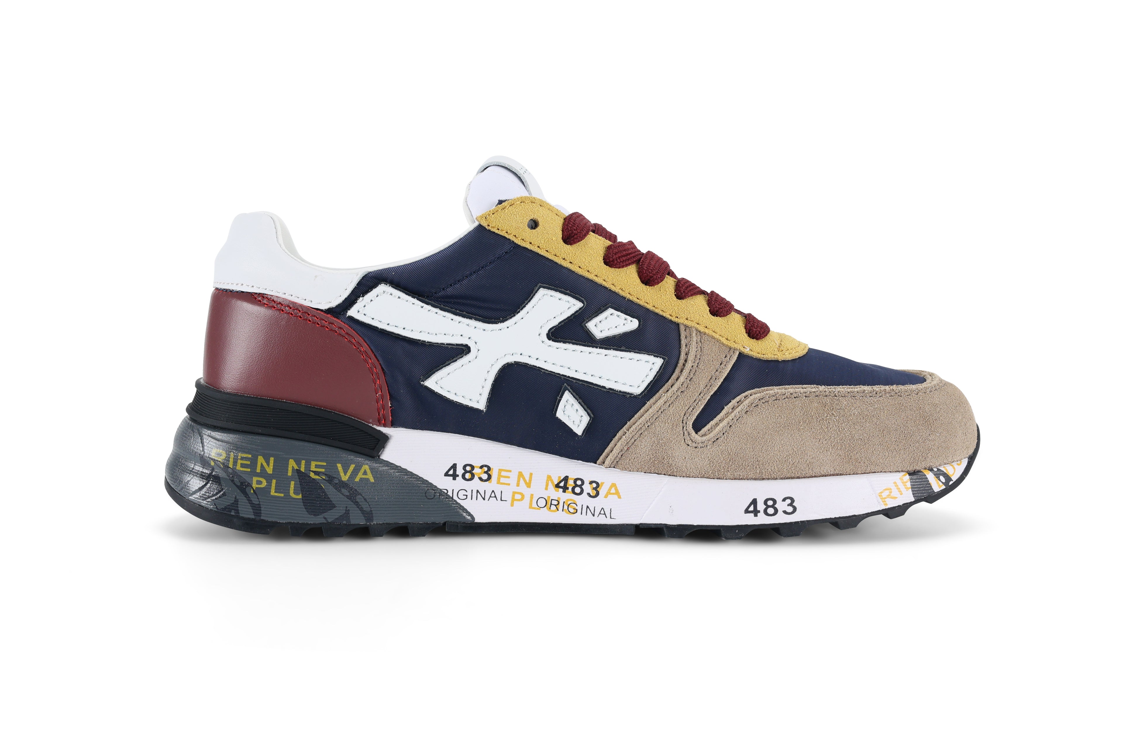 Premiata Mick sneakers blu beige giallo