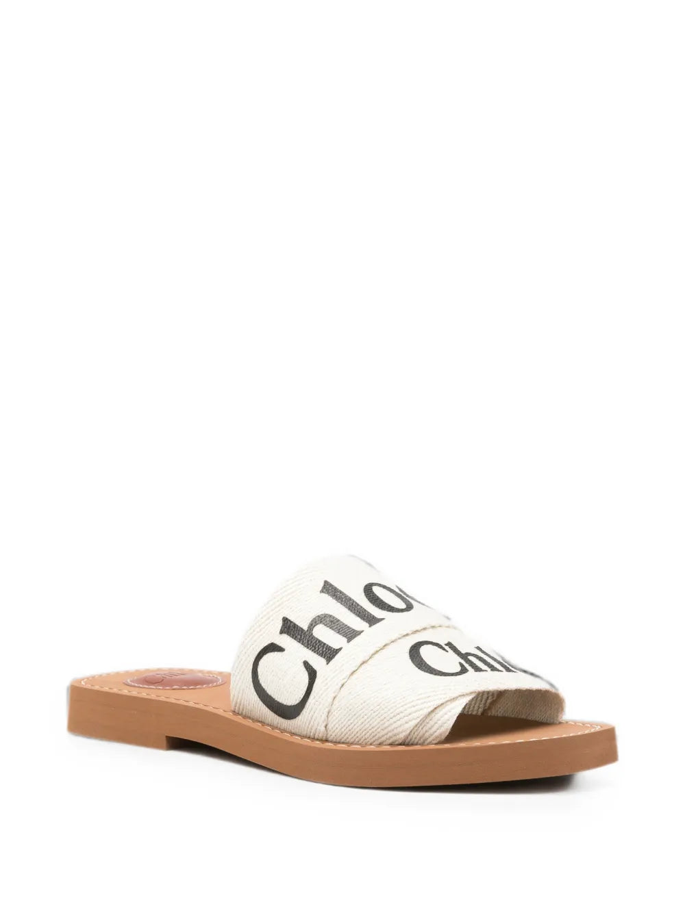 Chloé Woody Sandals Canvas bianchi