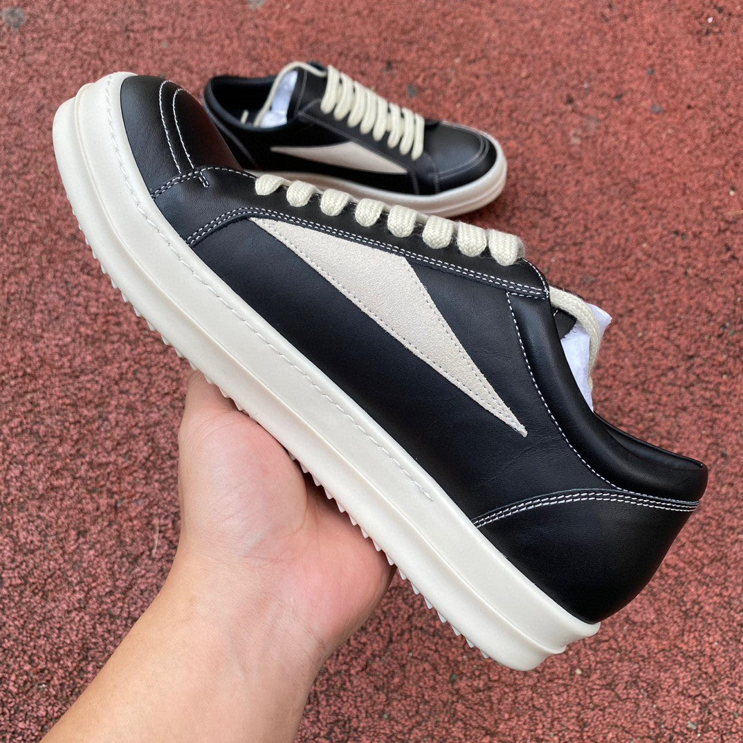 Rick Owens DRKSHDW Hollywood Sneakers in pelle con inserto beige
