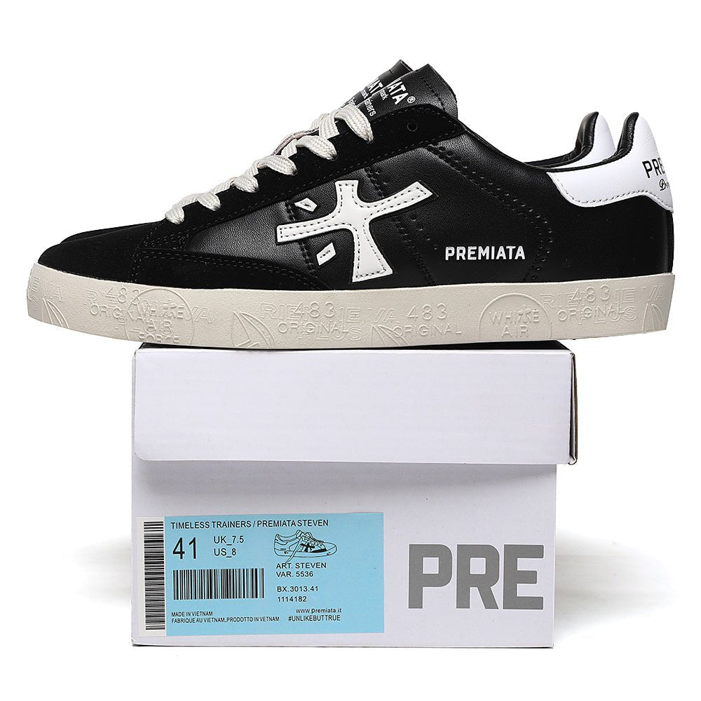 Premiata Steven sneakers pelle nero bianco - VIBES MILANO