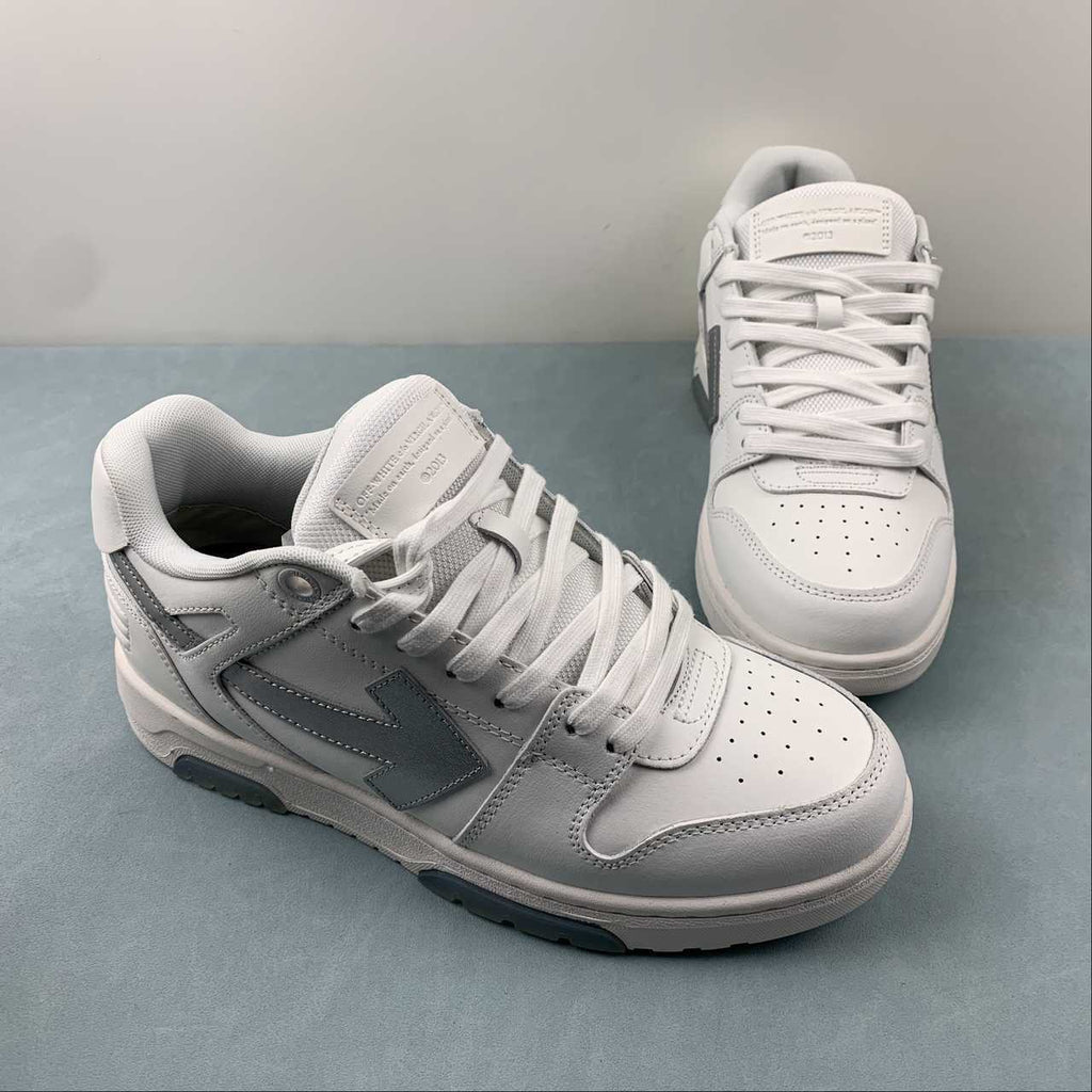 Off- White OOO Out Of Office sneakers Low Tops Bianco argento