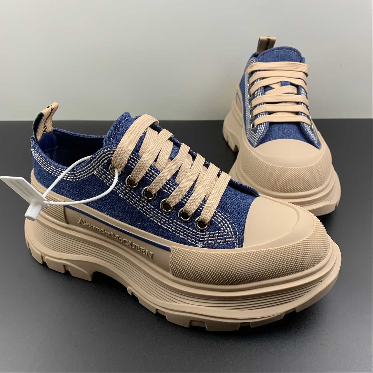 Alexander McQueen Tread Slick Cream Canvas sneakers