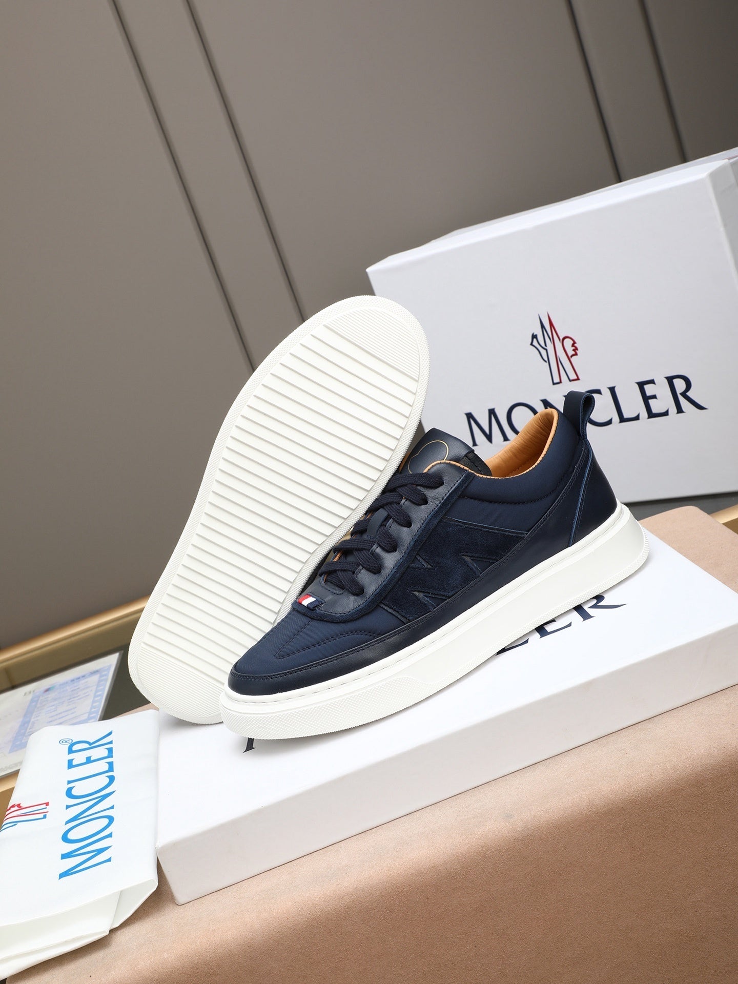 Moncler unisex white sneakers
