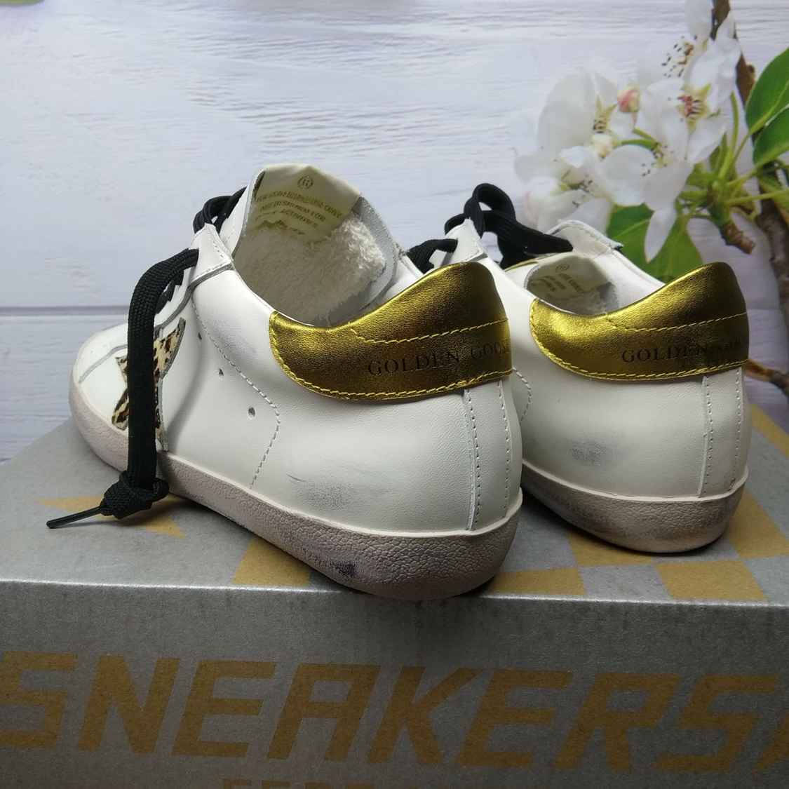Golden Goose Superstar bianco e animalier