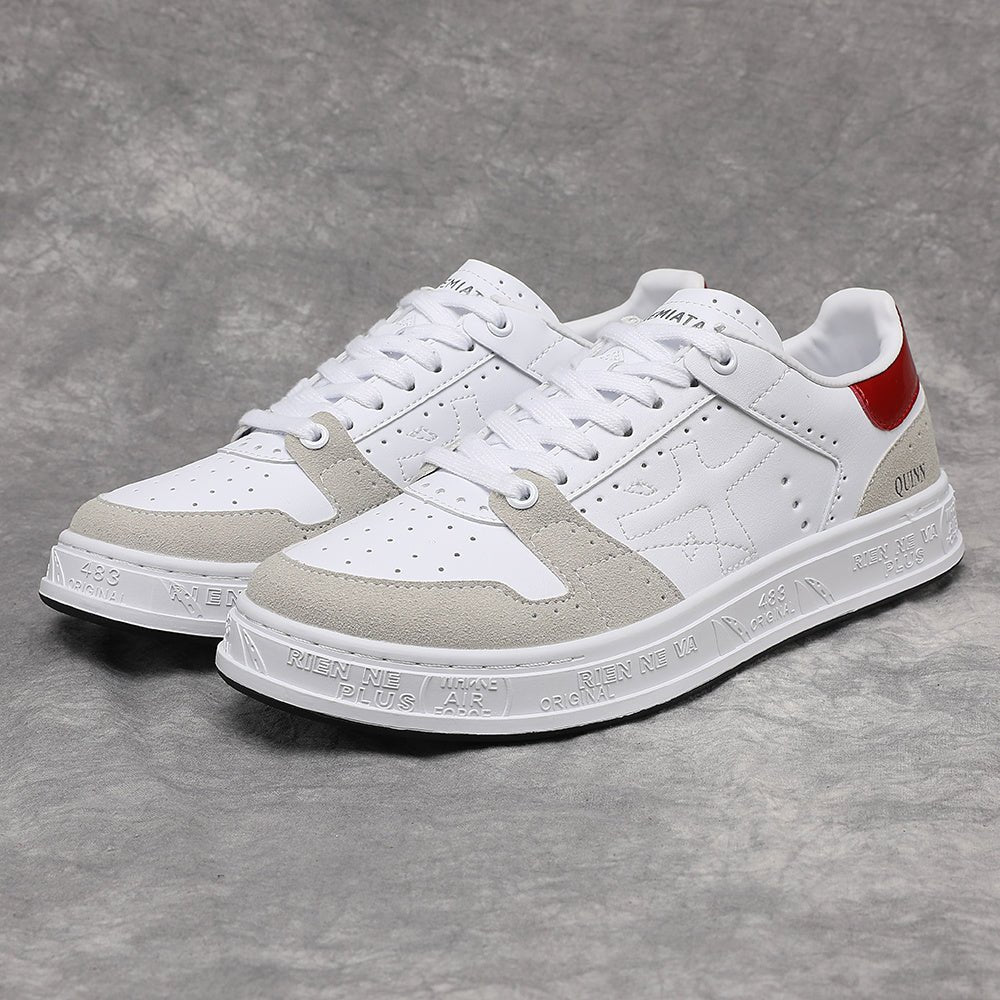 Premiata Quinn sneakers pelle bianco rosso - VIBES MILANO