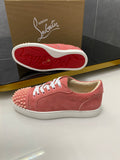 Christian Louboutin sneakers salmone Louis Junior Spikes Suede