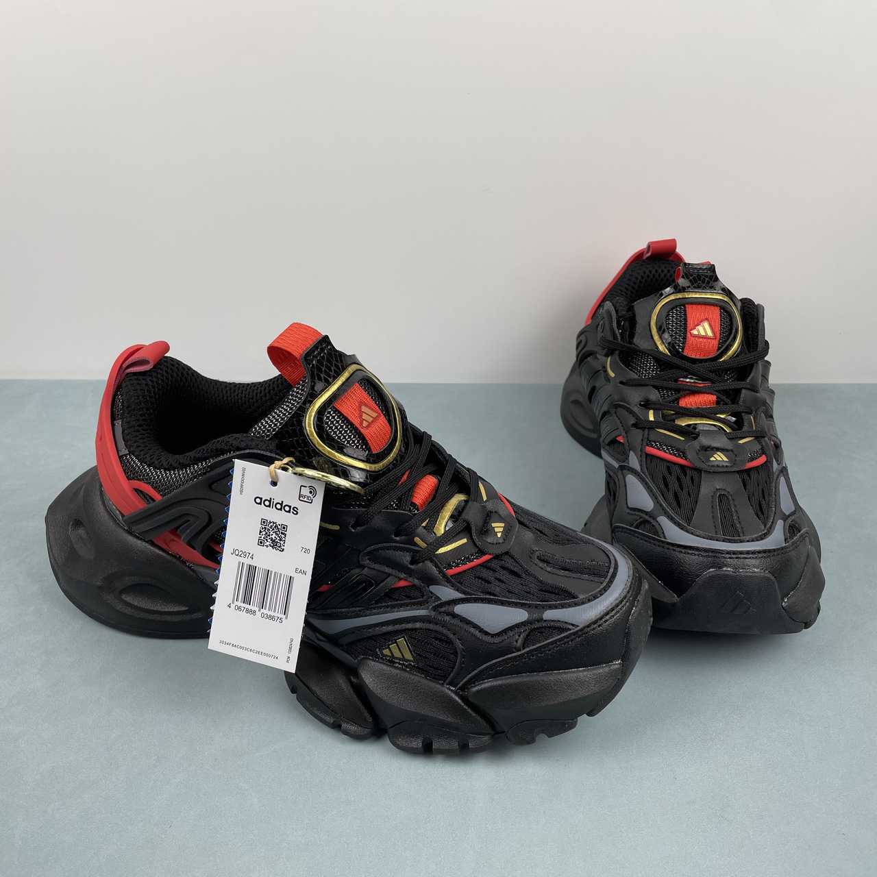 Adidas XLG Runner Deluxe sneakers black red golden noir