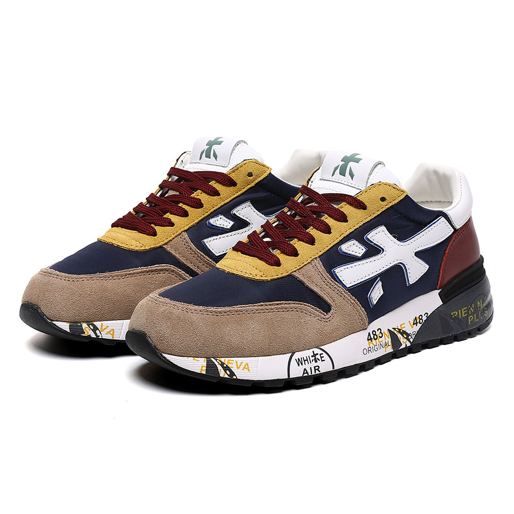 Premiata Mick sneakers blu beige giallo