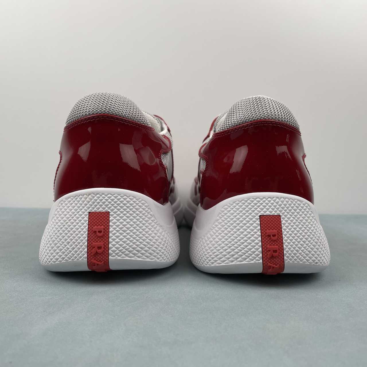 Prada sneakers America's Cup in vernice e tessuto bike rosso