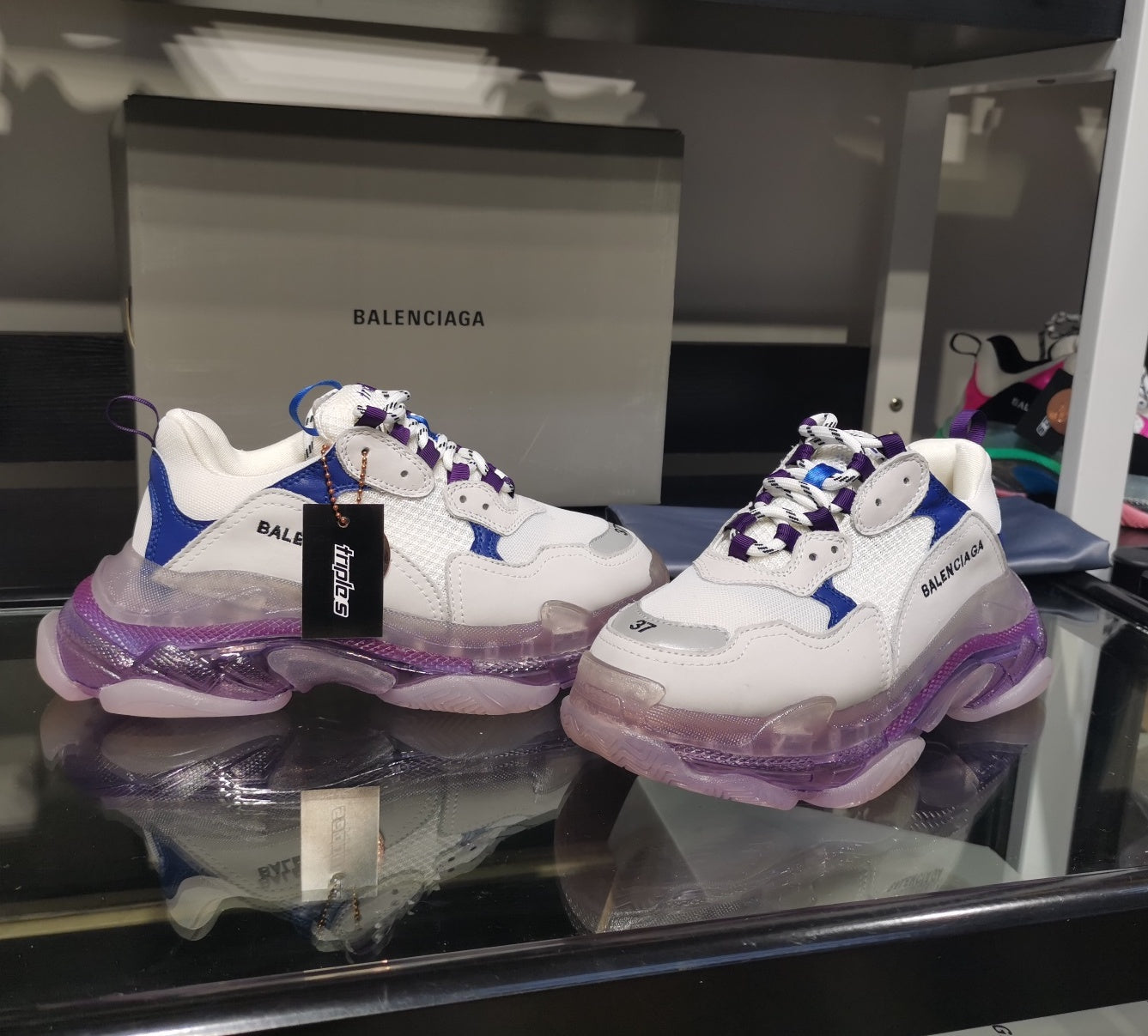 Balenciaga Triple S sneakers white transparent bottom