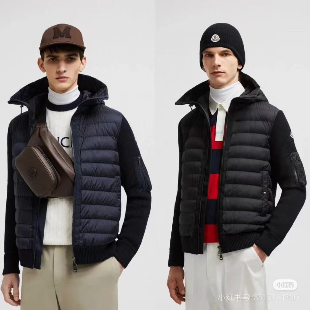 Cardigan Moncler in nylon e misto lana