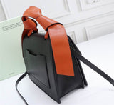Borsa in pelle Off-White nero logo orange