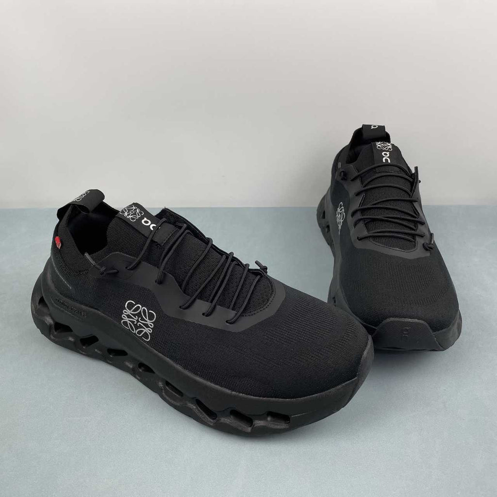 LOEWE + ON Cloudtilt stretch recycled-knit sneakers nero