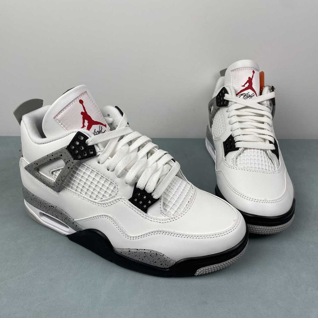 Nike Air Jordan 4 Retro Summit White Cement Grey Black Fire Red - VIBES MILANO