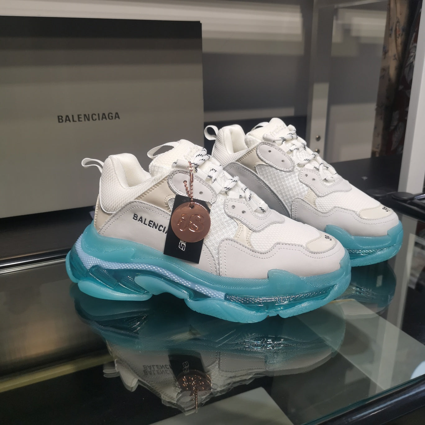 Balenciaga Triple S sneakers white transparent bottom