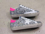Golden Goose Superstar glitter grigio/rosa