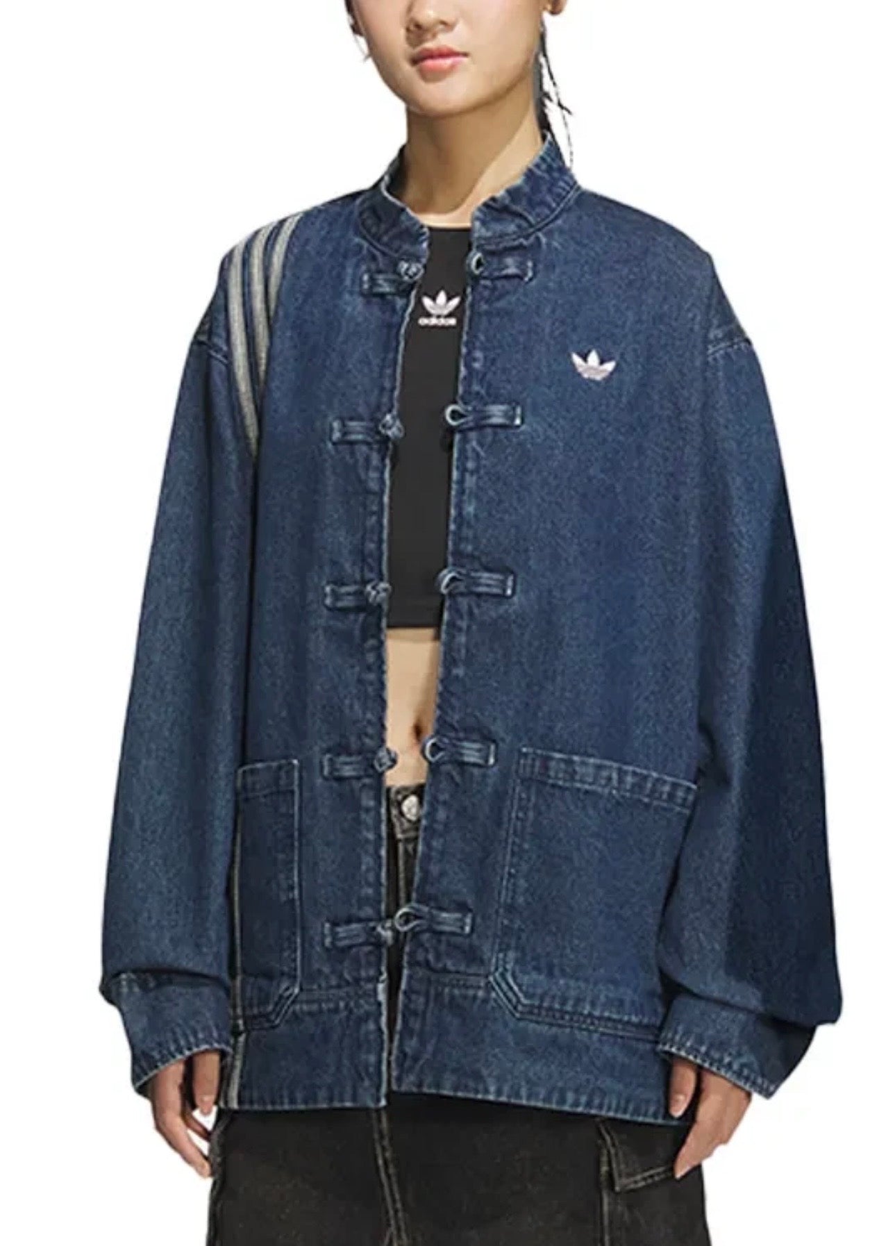 Adidas Chinese Track Top 3.0 giacca in denim blue - VIBES MILANO