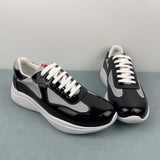 Prada sneakers America's Cup in vernice e tessuto bike nero