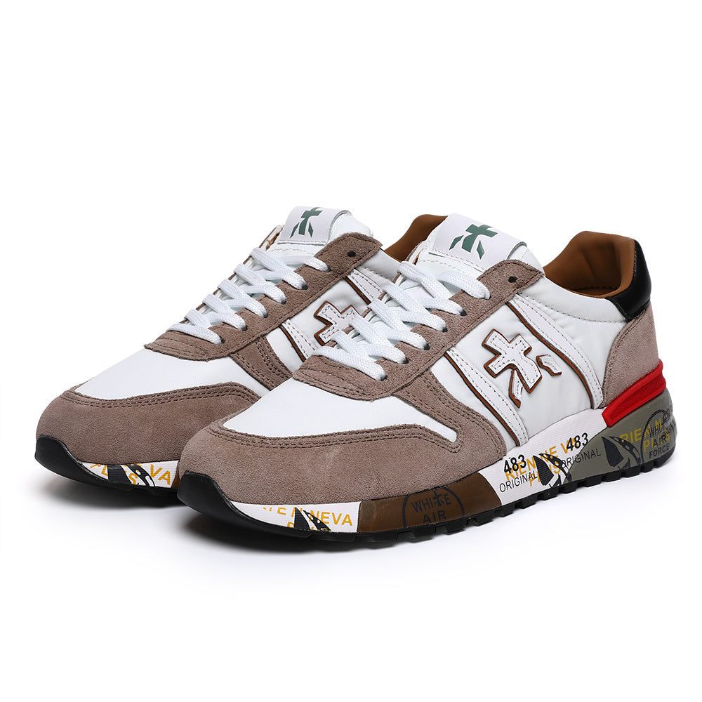 Premiata Lander sneakers suede bianco tortora