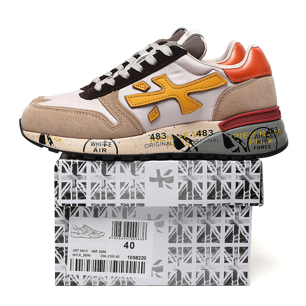 Premiata Mick sneakers suede beige marrone arancione