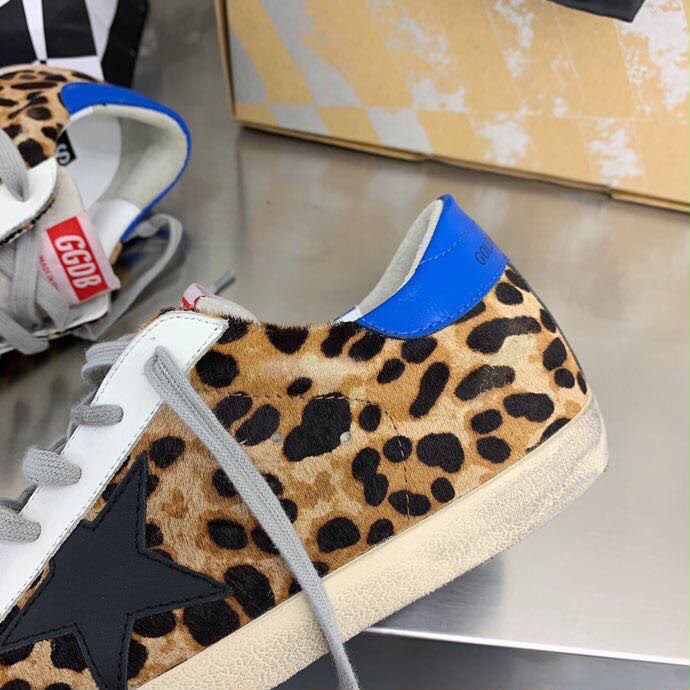 Golden Goose Superstar leopard sneakers tallone azzurro