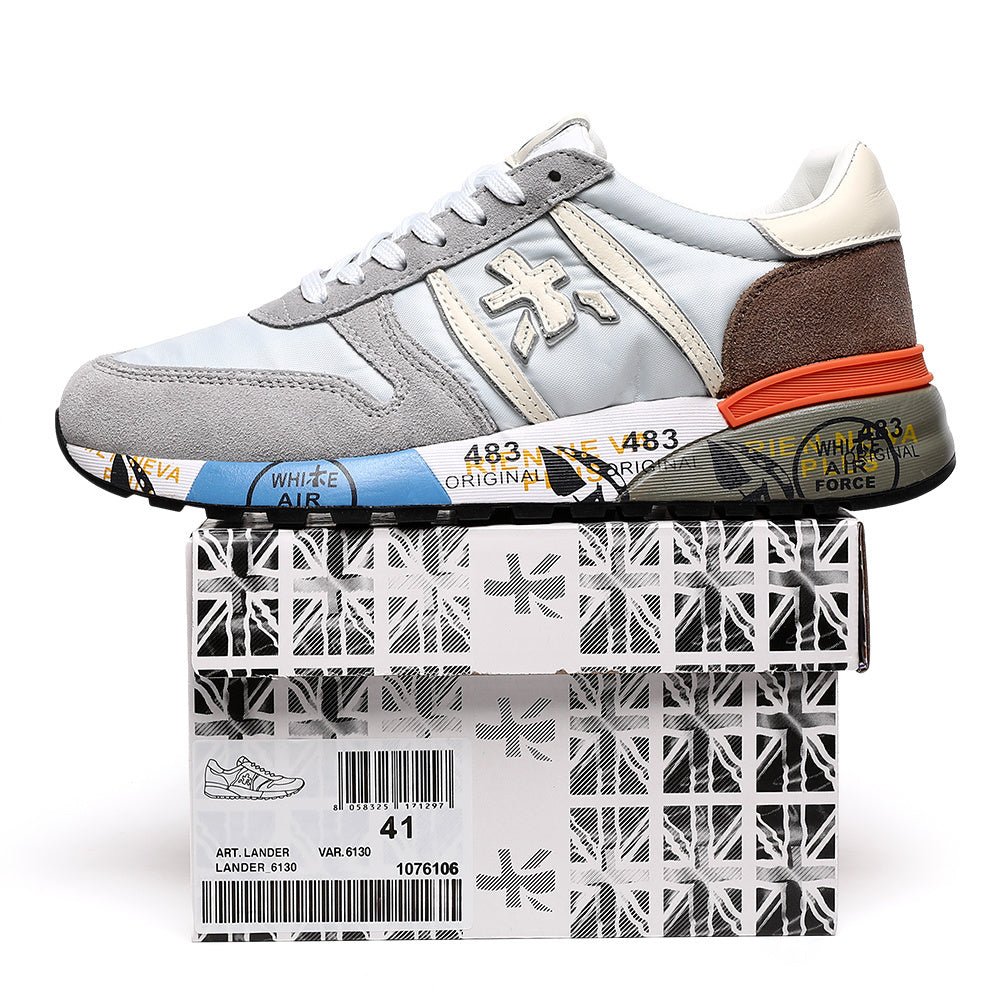 Premiata Lander sneakers suede grey brown - VIBES MILANO