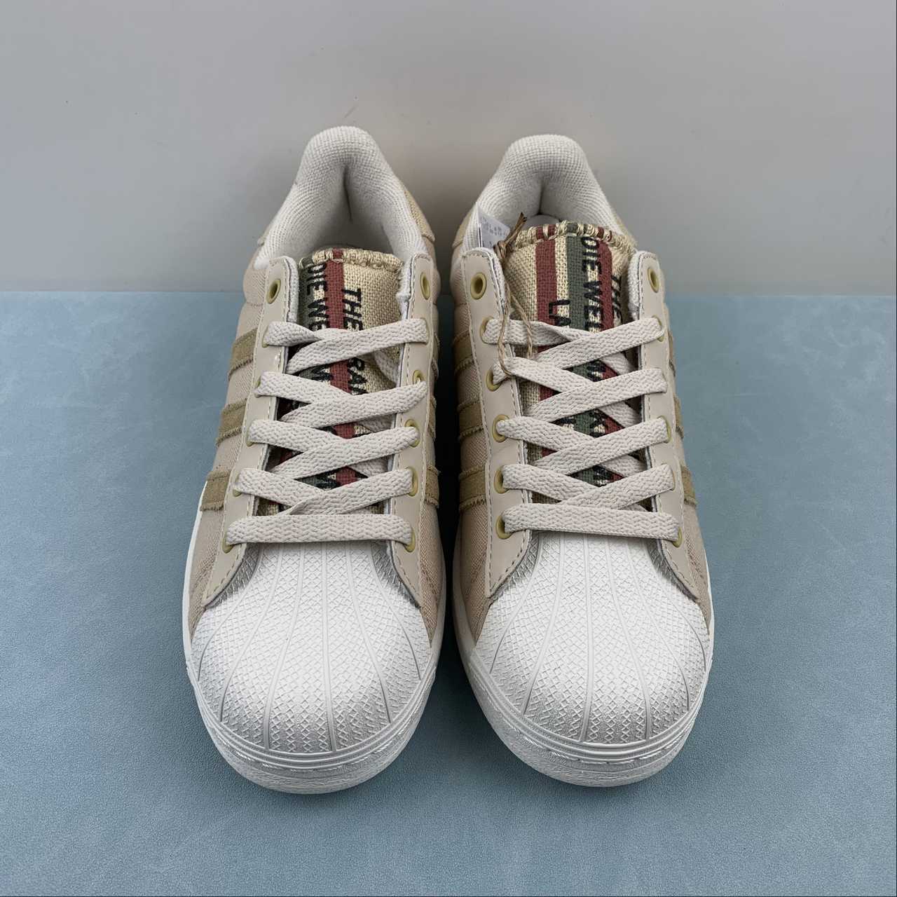 Adidas Originals Superstar canvas beige (modello destinato al mercato estero)