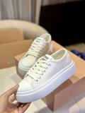 Miu Miu sneakers bianche in tessuto Canvas