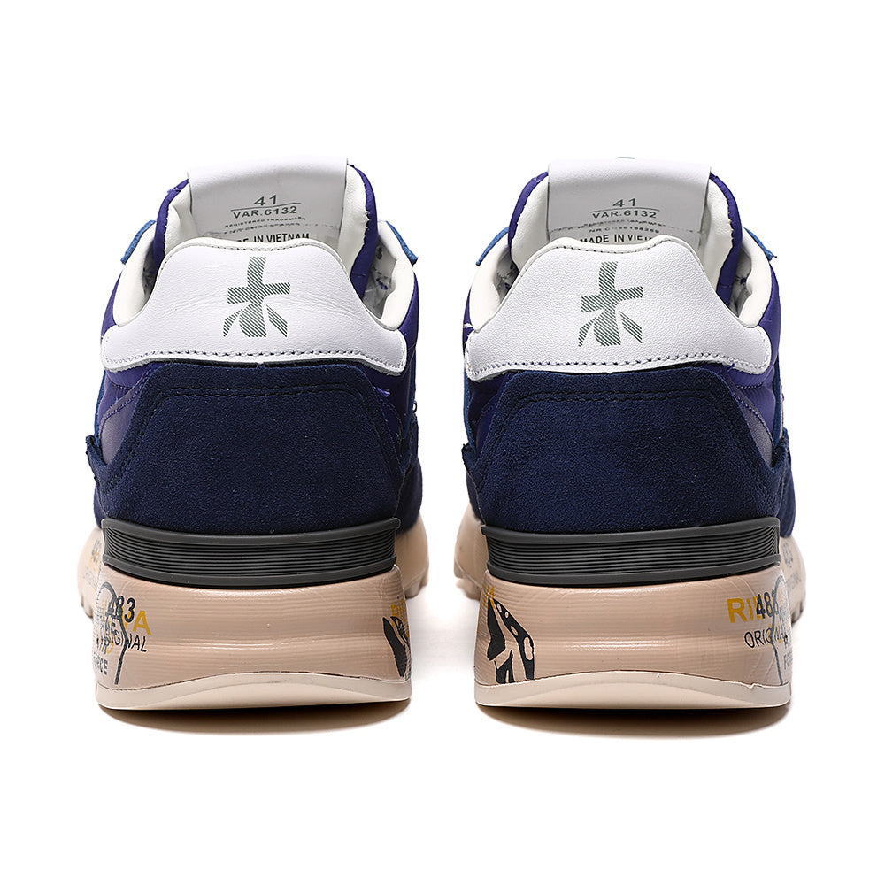 Premiata Lander sneakers suede blue bianco