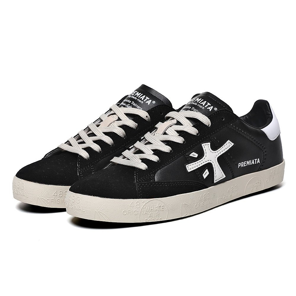 Premiata Steven sneakers pelle nero bianco - VIBES MILANO