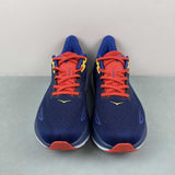 Hoka One Clifton 10 blu rosso logo