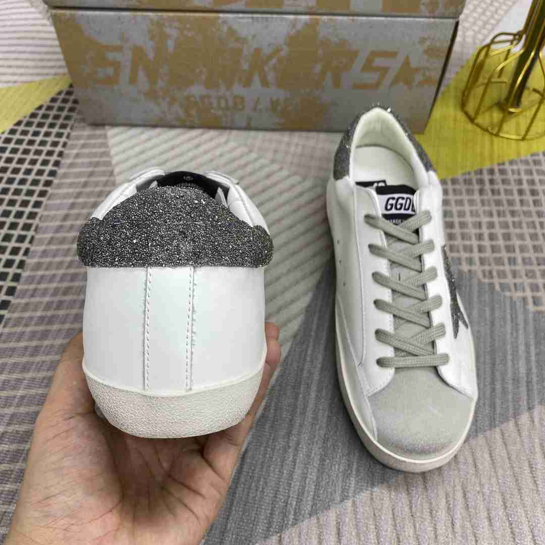 Golden Goose Superstar bianco grigio glitter