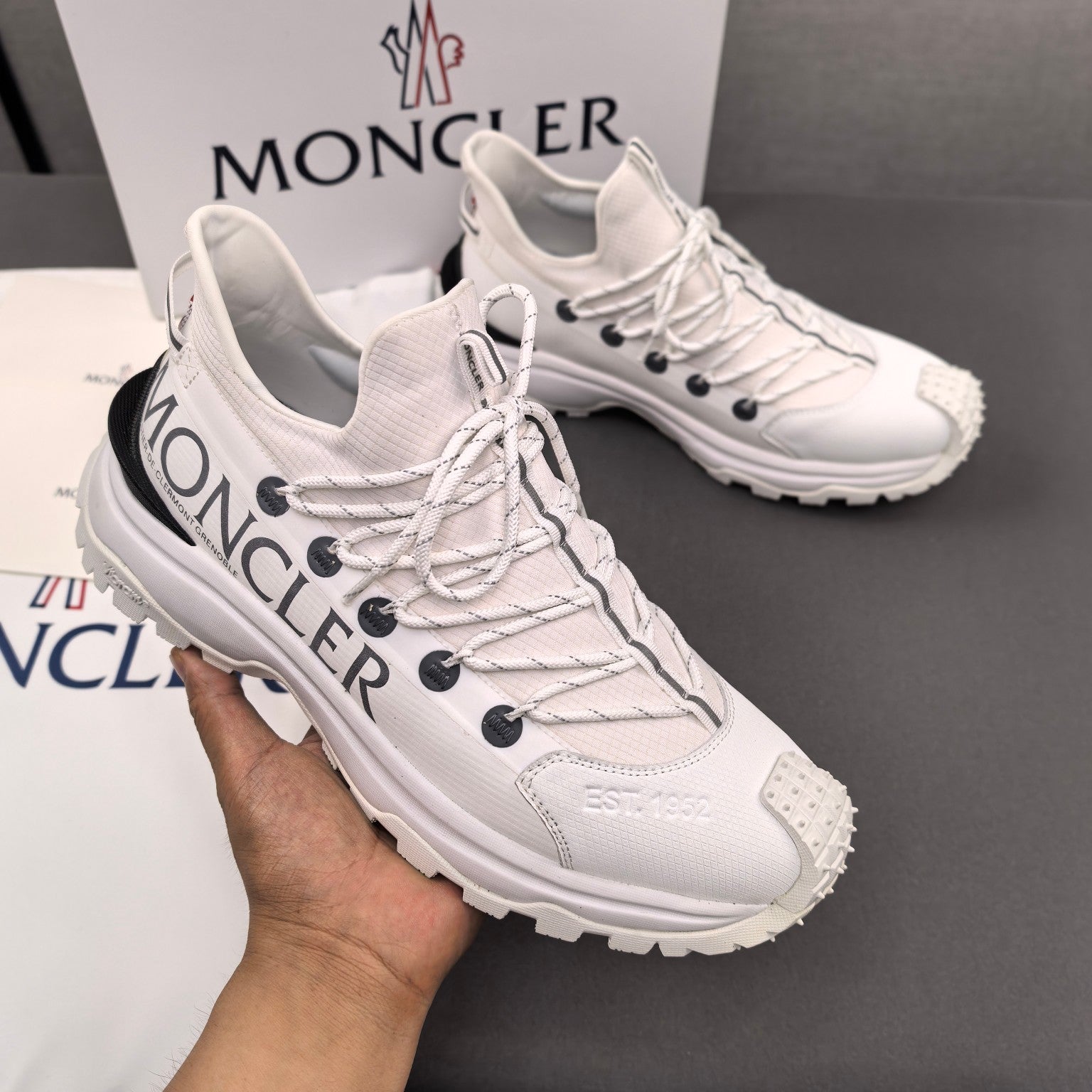 Moncler unisex white sneakers